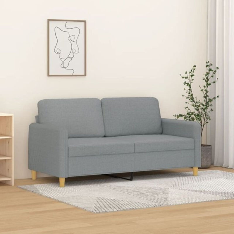 Vidaxl 2-Sitzer-Sofa Modern in Grau aus Stoff und Metall mit einer Breite von 140 cm - Bild 1