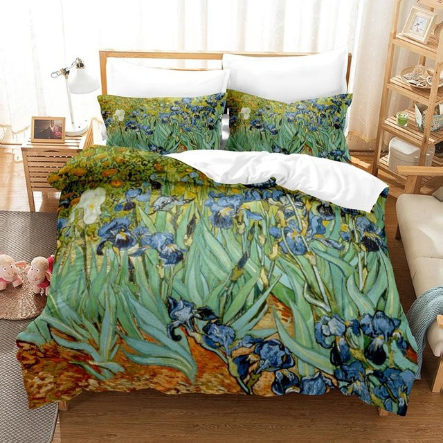 JMG Household Supplies Bettwäscheset Van Gogh Ölgemälde Design in Blau, bestehend aus Bettbezug und Kissenbezug aus Mikrofaser, B/H: 180 x 210 cm - Bild 1