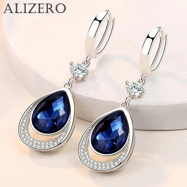 ALIZERO Ohrringe 925 Silber, Saphir, Damen - Bild 1