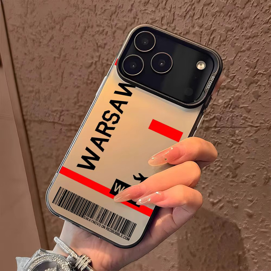 Designer Handyhülle mit Flugticket Polen Motiv für Apple iPhone 17 16 15 14 13 12 11 Pro Max Matt Laser Aurora Design - Bild 1