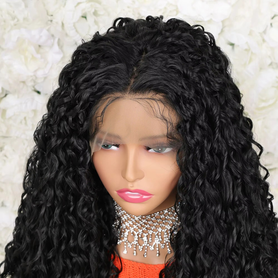 Vearda Haarperücke, lange lockige Lace Front Perücke, synthetische Faser, Damen - Bild 3