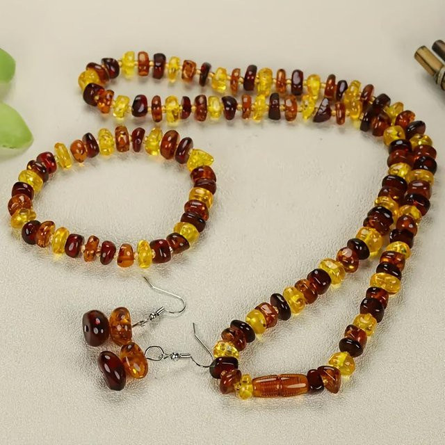 Pickerr Schmuck-Set, Armband-Halskette, Bernstein, Damen - Bild 1