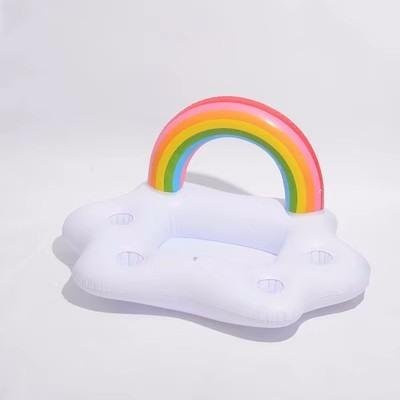 Aufblasbarer Regenbogenwolke und Kokospalmen Sonnenschirm von Binchi Outdoor Product als Getränkeablage für Pool und Party in Mehrfarbig - Bild 1