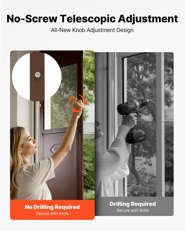 Buying Solutions MB Hundetür für Schiebetüren aus Aluminiumlegierung mit Schlossdesign und Metallscharnieren, Farbe: Braun, B/H: 346 x 600 mm, verstellbare Höhe: 1927 mm bis 2040 mm - Bild 7