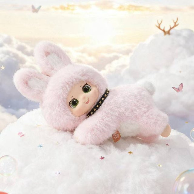 Potdemiel Tier Spielzeug Anhänger, Kaninchen Bär Schafe, Vinyl, Plüsch / Textil, Rosa / Pink, 18 cm - Bild 1