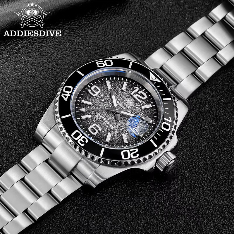 ADDIESDIVE Armbanduhr Quarz, Edelstahl, 41 mm, Herren, Blau, 20 ATM - Bild 5