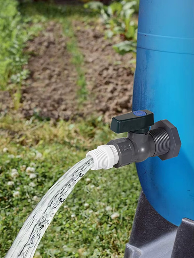 JETTING PVC Wasserfass-Absperrhahn-Set mit Anschluss-Abflussadapter und Innenanschluss für dein Regenfass - Bild 6