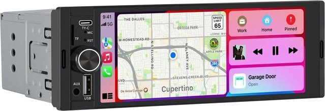 Junsun 1 Din Autoradio mit Wireless Carplay und Bluetooth in Schwarz - Bild 1