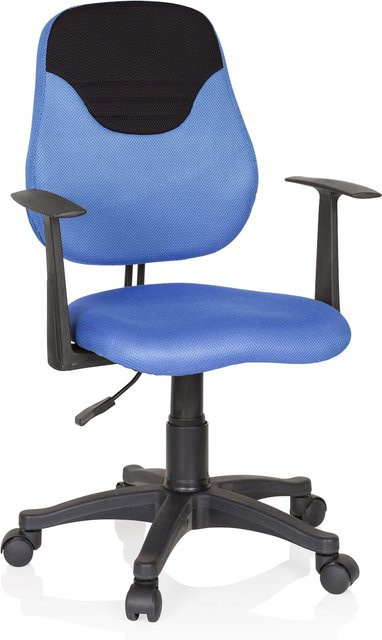hjh OFFICE Kinderdrehstuhl KIDDY STYLE in Blau mit Armlehnen und Stoffbezug - Bild 1