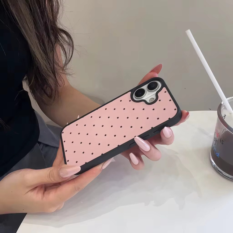 Stoßfeste Schutzhülle DecoPhone mit Sternen-Design in Rosa für iPhone 17, 16, 15, 14 und 13 Pro Max - Bild 5