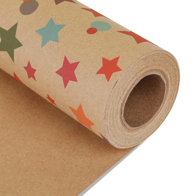 Geburtstags-Geschenkpapier Rolle aus Kraftpapier, Mehrfarbig, Breite: 43,18 cm, Länge: 10 m - Bild 1