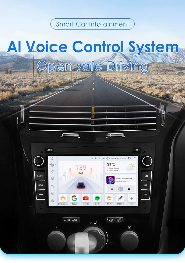 OSSURET Android Autoradio mit GPS und Carplay in Schwarz für Opel Astra H J2004 Vectra Vauxhall Antara Zafira Corsa C D Vivaro Meriva - Bild 2