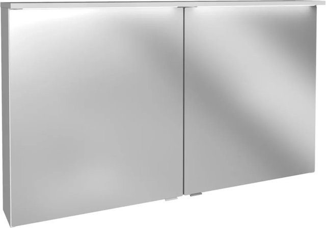 Fackelmann Spiegelschrank Oxford Weiß mit Softclose-Türen und LED-Beleuchtung, B/H/T: 120,2 x 69,6 x 20 cm - Bild 1