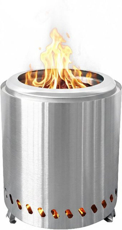 Relaxdays Tischkamin aus Edelstahl in Silber, Rauchfreies Tischfeuer mit Ascheschale, rund, Durchmesser: 25 cm, Höhe: 22,5 cm - Bild 1