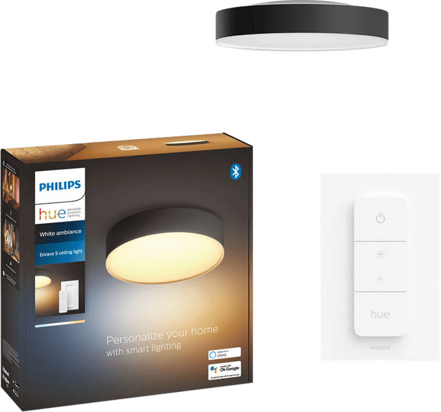 Philips Hue Enrave S LED-Deckenleuchte White Ambiance in Schwarz mit Dimmer und Bluetooth - Bild 2
