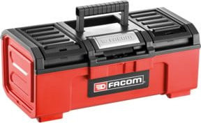 Facom Werkzeugkoffer 16 Zoll aus Metall in Rot, stapelbar mit Einsätzen und selbstschliessend - Bild 1