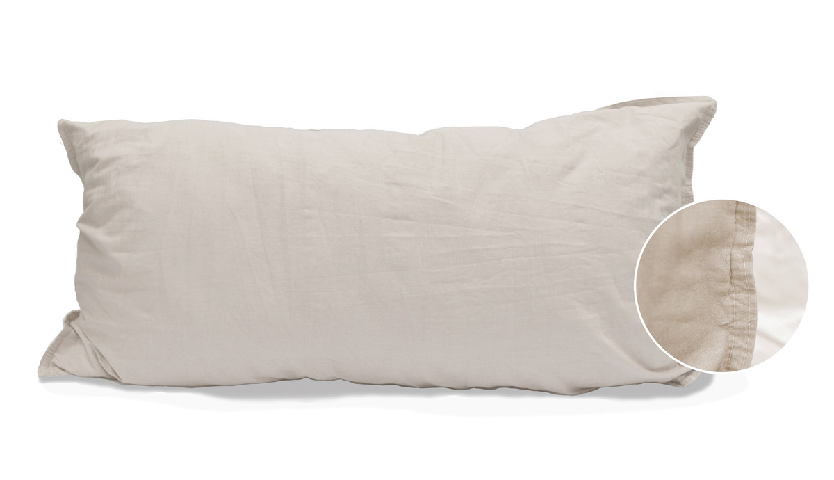 2 Stück Hahn Renforce Kissenbezüge aus Baumwolle, Beige, B/H: 40 x 80 cm - Bild 1