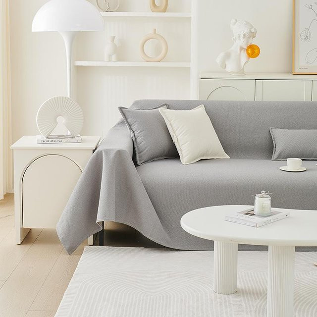Wasserdichter und rutschfester Sofabezug aus Mikrofaser in Grau, minimalistisches Design, B/B: 90 x 90 cm - Bild 1