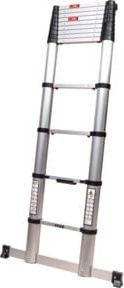 Stier Teleskopleiter Premium+ aus Aluminium in Silber, Höhe: 380 cm, 13 Sprossen - Bild 1