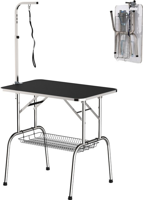 PawHut Trimmtisch für die Hundepflege, klappbar und höhenverstellbar, Schwarz, B/H/L: 60 x 90 x 75 cm - Bild 1