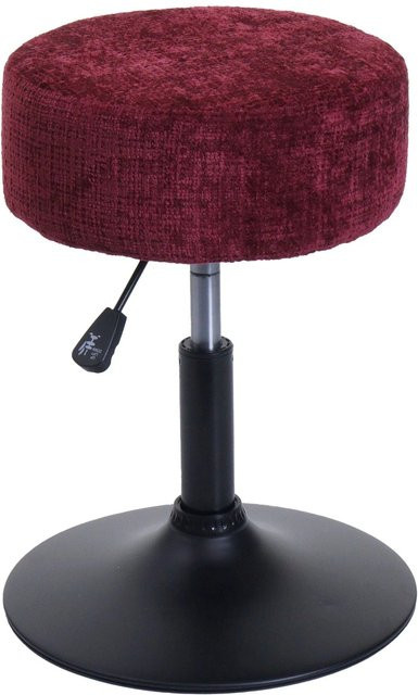 MCW Sitzhocker C22 höhenverstellbar und drehbar mit Chenille-Stoffbezug in Rot, Durchmesser: 37 cm - Bild 2