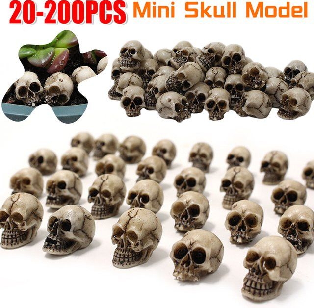 APWIKOGER Schädel Skulpturen in Weiß als Gothic Dekoration für Halloween und Spukhaus-Partys - Bild 1