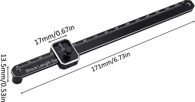 AJRC Universal Werkzeug Stoßdämpfer Reise Mess Lineal, Zubehör, Metall, Schwarz - Bild 1