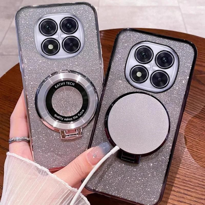 Xiaomi Luxus Gradient Glitzer Handyhülle mit Ständer für Redmi Note 14 Pro Plus 13 Pro 12 10C und POCO X6 F7 X7 Pro in Transparent - Bild 3