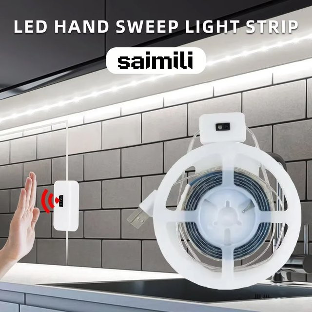 Intelligente 5V LED-Lichtleiste mit Gesten-Sensor und Dimmer in Warmweiß, 1m Länge - Bild 1