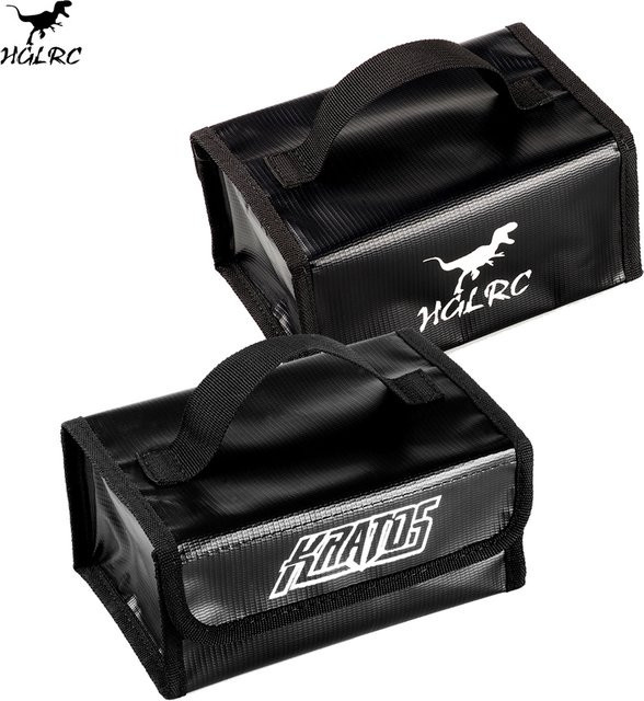 HGLRC KRATOS feuerfeste und explosionsgeschützte Lipo-Ladesack Tasche für RC-Modellflugzeuge und FPV-Renndrohnen, Schwarz, H x B x T: 80 x 120 x 180 mm - Bild 1
