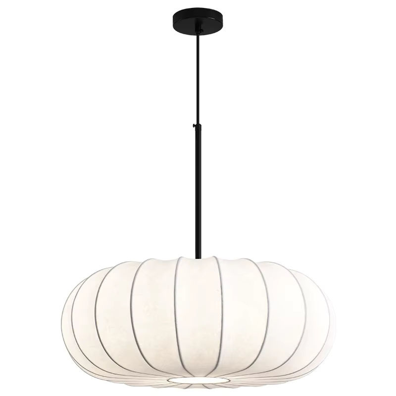 Claeted Japanische Pendelleuchte in Weiß aus Seidentrommel für Esszimmer, Arbeitszimmer und Schlafzimmer im Retro-Wabi-Sabi-Stil - Bild 5
