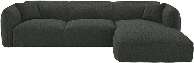 Maison Céphy Sofa Camilio in Grün mit Chenille-Stoff, L-Form, rechtsseitig orientiert, Breite: 272 cm - Bild 1