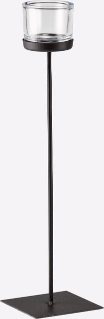 Heine Home Windlicht aus Metall und Glas in Schwarzbraun, Höhe: 10,0 cm, Breite: 10,0 cm, Tiefe: 5,5 cm - Bild 1