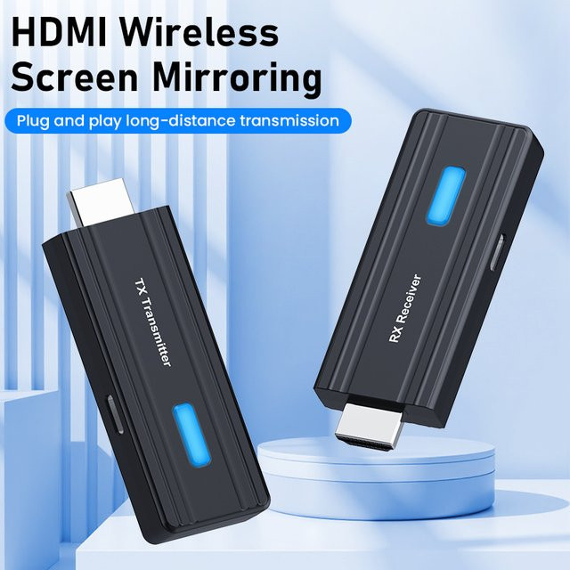 Kebidumei Kabelloser HDMI-Extender Video-Sender und -Empfänger in Schwarz mit 50m Reichweite und Full HD 1080P Auflösung für PC, Cam und TV - Bild 1