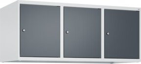C+P Aufsatzschrank 7035/7016 mit 3 Abteilen und Zylinderschloss, B/T/H: 120 x 50 x 50 cm, Lichtgrau und Anthrazitgrau - Bild 1