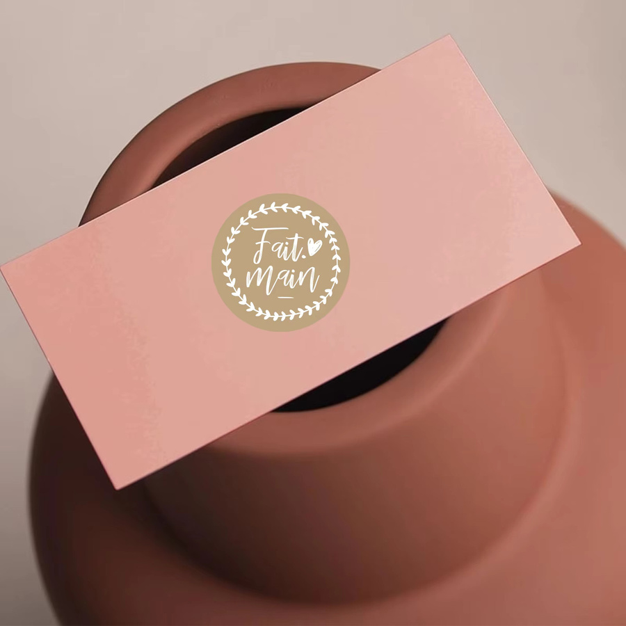 120 Stück Fait Main Etikettenaufkleber im französischen minimalistischen Stil, runde Siegelaufkleber aus Papier, Durchmesser: 4 cm - Bild 4