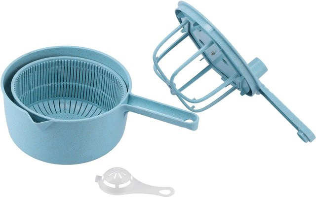 CosyHome Salatschleuder und Gemüseabtropfer mit Griffen in Blau - Bild 1