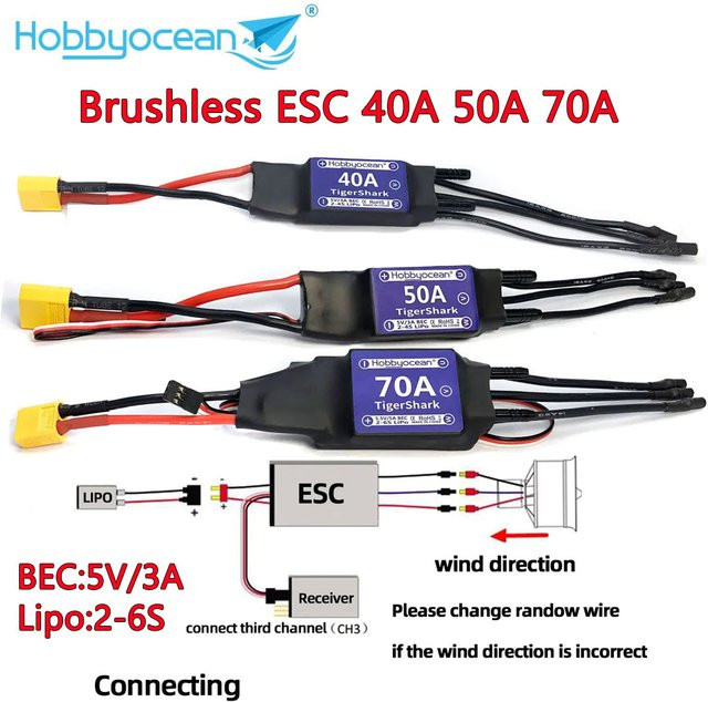 Hobby Ocean Elektronischer Geschwindigkeitsregler, Zubehör, Schwarz - Bild 1