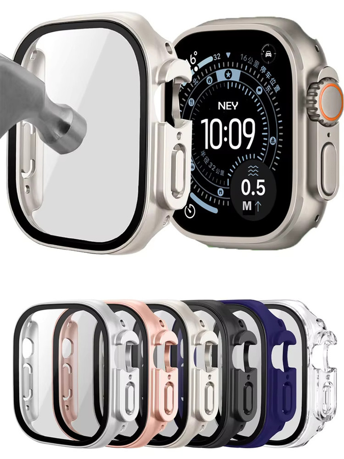 Schutzhülle für Apple Watch Ultra 3 49mm mit gehärtetem Glas Display und PC-Stoßfänger in Blau - Bild 6