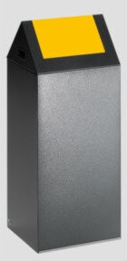 VAR Wertstoffsammelgerät WSG 55 S Korpus antik-silber mit gelber Einwurfklappe, 60 l - Bild 1