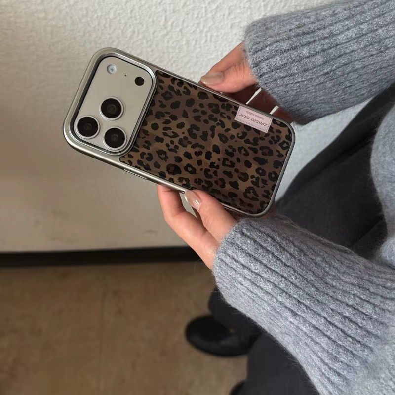 Sturzsichere Handyhülle mit Leoparden-Design aus Epoxy in Schwarz und Braun für Apple iPhone 17 16 15 14 13 Pro Max - Bild 3