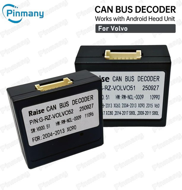 Raise RZ-VO51 RZ-VO52 CAN-Bus-Decoder Protokollbox Schwarz für Android-Headunit als LVDS-zu-CVBS-Adapter für Volvo XC60 S60 V60 S80 XC90 - Bild 1