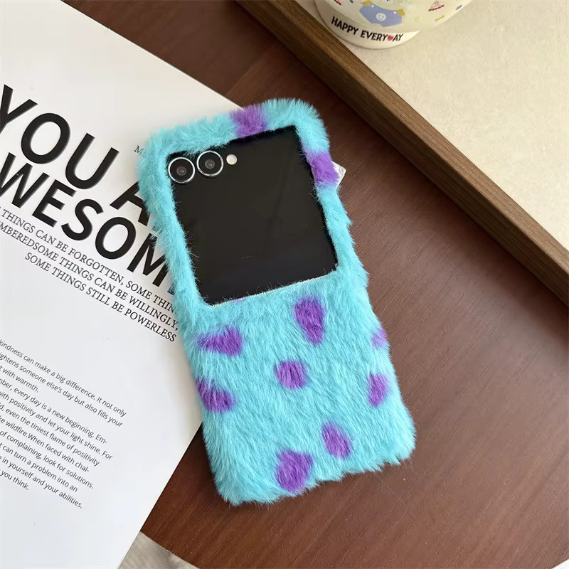 Flauschige Plüsch-Handyhülle mit Schlaufe für Samsung Galaxy Z Flip und Z Fold Modelle in Multicolour, stoßfeste Schutzhülle - Bild 3