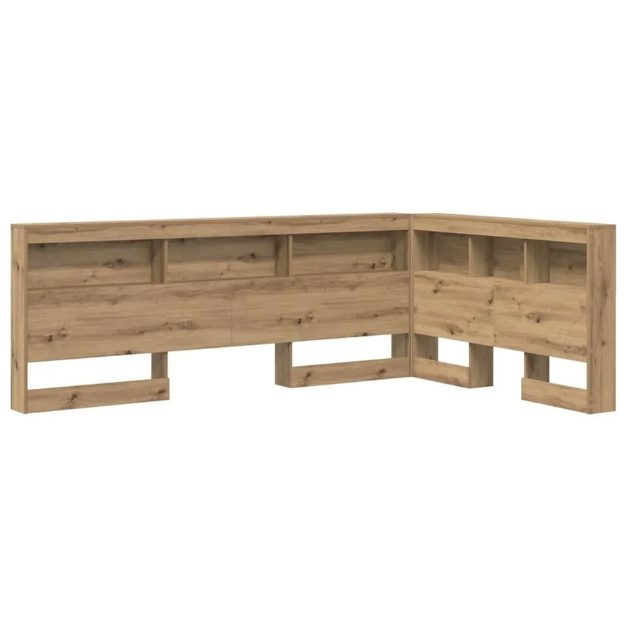 vidaXL Aufbewahrungskopfteil Artisan-Eiche mit integriertem Regal und USB-Ladeport, Farbe: Braun, B/H/T: 120 x 76,5 x 137,5 cm - Bild 2
