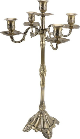 Tooarts Vintage Kerzenhalter aus Metall mit 5 Köpfen in Bronze und Grau