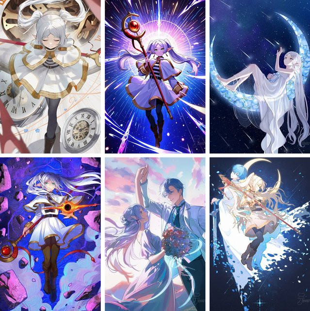 Potdemiel 5D-Diamantgemälde Anime Frieren: Beyond Journey’s End Motiv Multicolor B: 30,0 cm, H: 30,0 cm, T: 20,0 cm - Bild 1