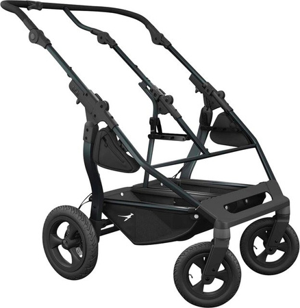 tfk Zwillingswagen Duo als Kombiwagen in Grau und Schwarz mit Sportsitz und Babywanne