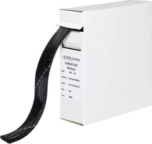 Canusa Geflechtschlauch aus Polyester in Schwarz, Durchmesser: 25 bis 34 mm, Länge: 5 m - Bild 1