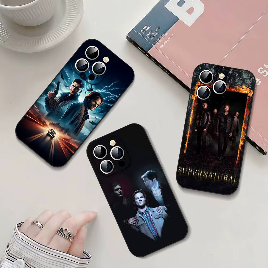S-Supernatural TV Show Handyhülle Schwarz für iPhone 17, 16, 15, 14, 13, 11 Pro Max, Plus, X, XR, XS Max und Mini - Bild 2