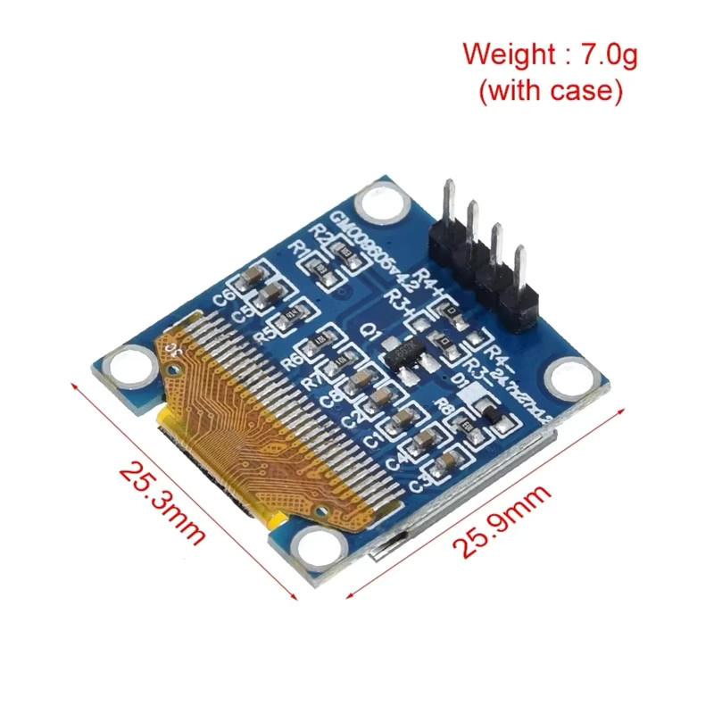 OLED-Display-Modul 0,96 Zoll mit I2C IIC 128 x 64 SS - D - 1306 für Arduino ESP32 ESP8266 in Blau/Gelb-Weiß - Bild 2